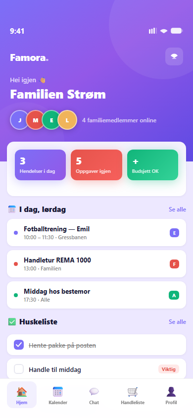 Famora — Dashboard